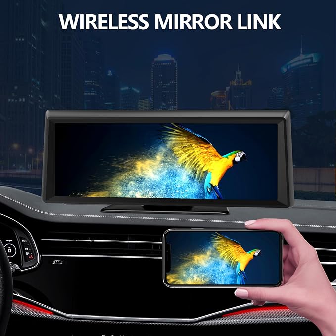 Wireless CarPlay Screen with 2K Dash Cam, 8.1" Portable Touchscreen Car Stereo - Image 3
