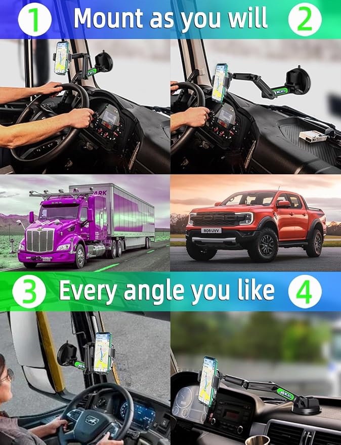 Truck Phone Holder Mount Wireless Charger Heavy Duty - Image 7