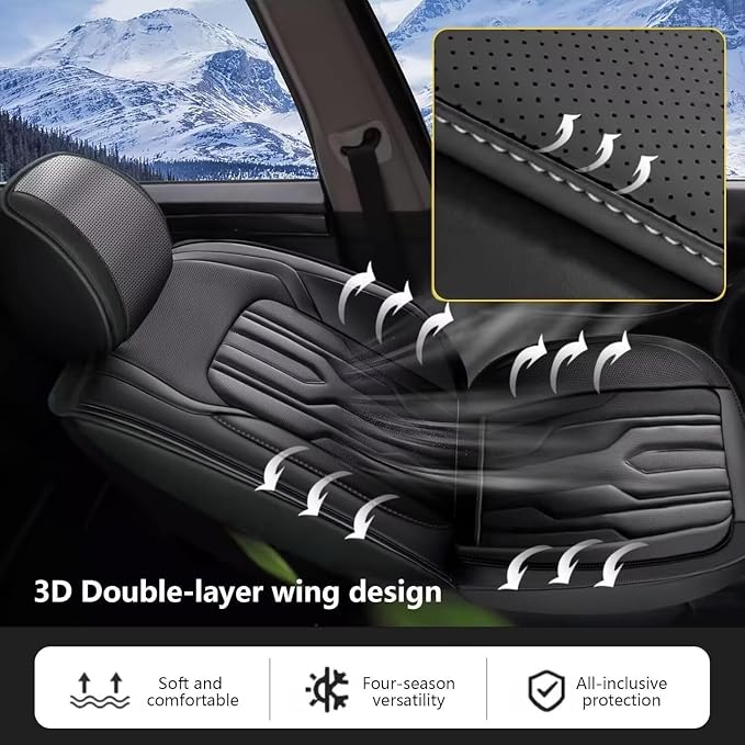 YORKNEIC Fit for Hyundai Kona Seat Covers 2018-2025: Leather Waterproof Car - Image 2