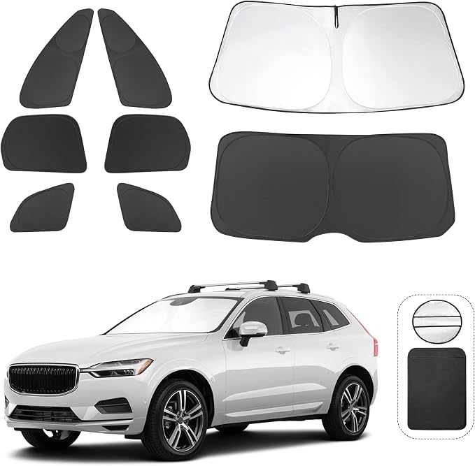 TINGLU Window Shades for Volvo XC60 2018-2024 2025 Accessories Car Side Full by TINGLU