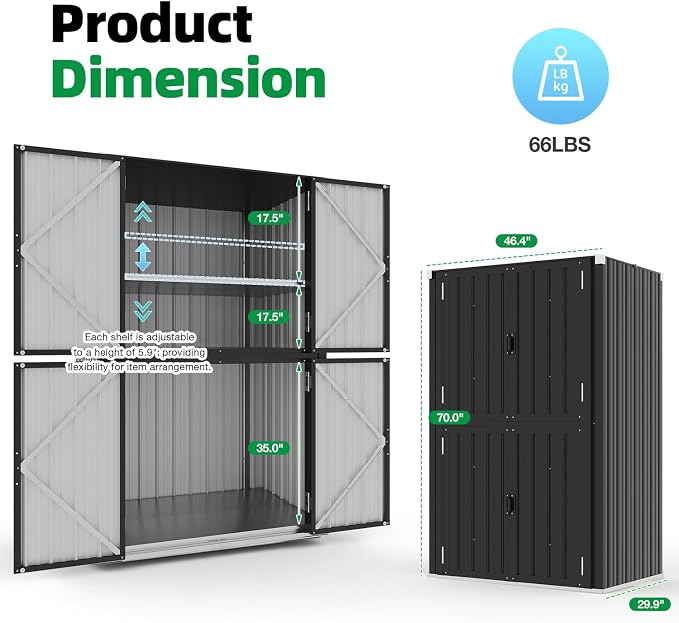 AECOJOY Outdoor Storage Cabinet Waterproof - Image 7