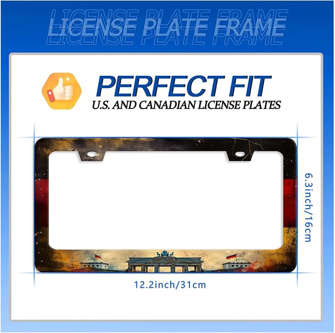 German Flag License Plate Frame Vintage Germany License Plate Stainless Steel - Image 7