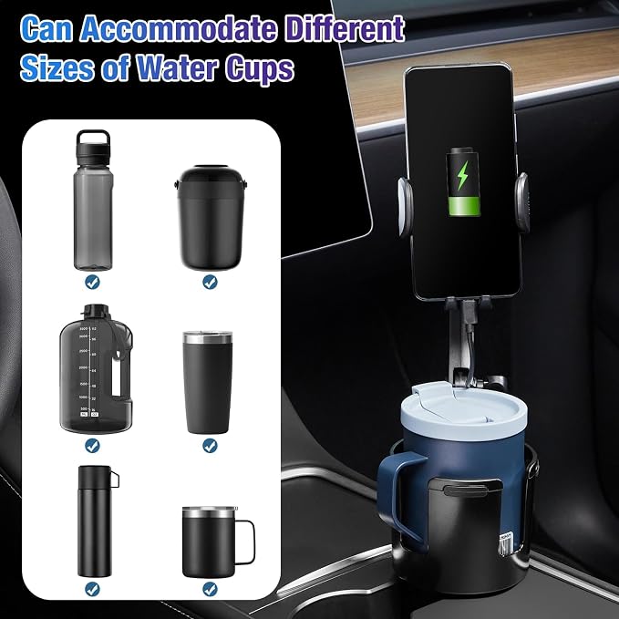 This Hill Cup Holder Phone Charger, 15W Fast Charging Auto Clamping, Phone - Image 8