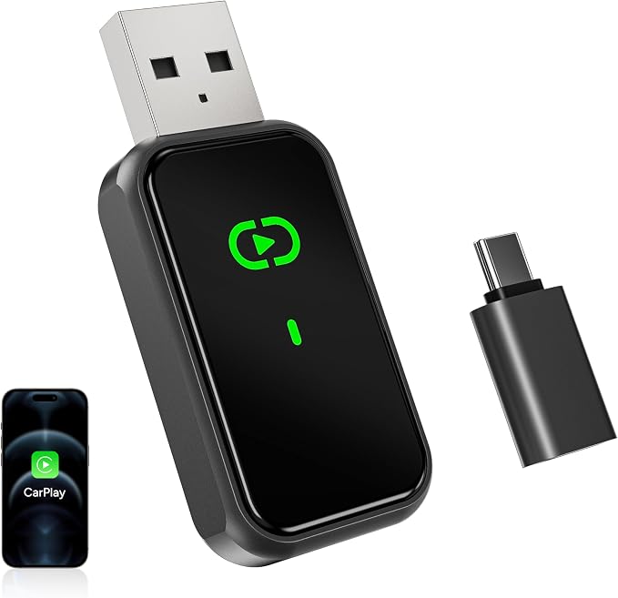 Wireless Carplay Adapter for iPhone 2025 Upgrade Wired to Wireless, No Latency by Unknown