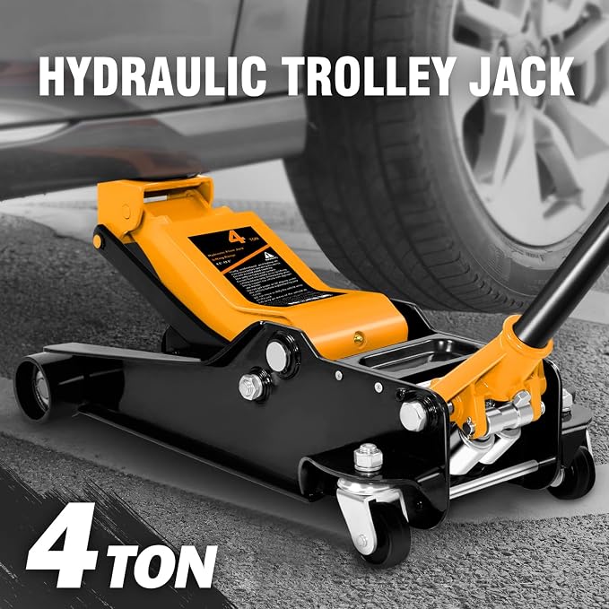 DNA MOTORING Low Profile Hydraulic Trolley Service/Floor Jack, 4 Ton Capacity - Image 2