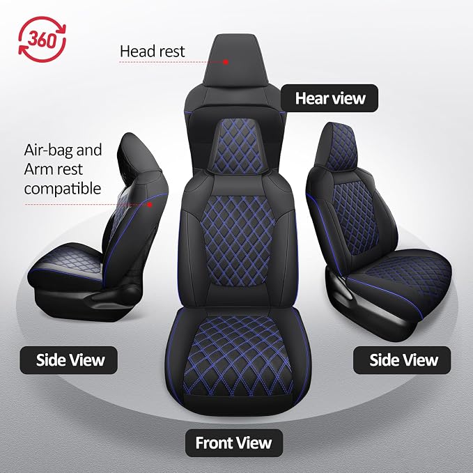 MIROZO Seat Covers for Rav4 Non-Hybrid, Faux Leather Car Seat Covers Compatible - Image 6