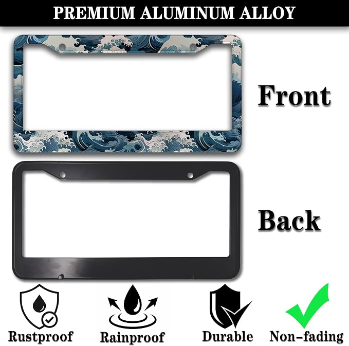 License Plate Frames for Men Multicolor License Plate Frame Holder for Women - Image 3