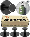 Round Adhesive Hooks for Hanging Towels, and Robes in The Bathroom, and on Doors by Piffny