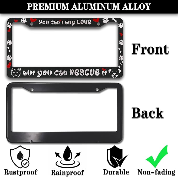 License Plate Frame Black and White Front License Plate Bracket You Can’t Buy - Image 3