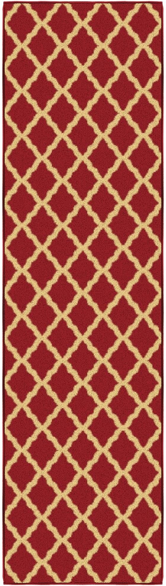 Ottomanson Hallway Runner Rug 1'10" x 7' Non Slip Trellis Area Rugs Easy to - Image 7
