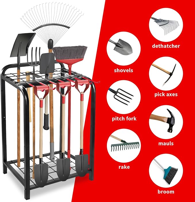 Trieez Garden Tool Organizer for Garage, Yard Tool Organizer - Image 6
