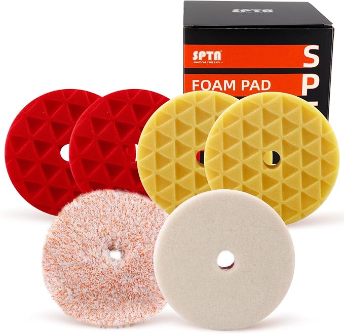 SPTA 5 Inch 125mm Body Repair Polishing Pad Set by SPTA