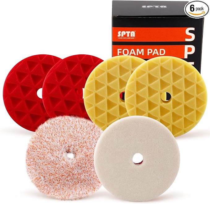Buffing Polishing Pads, SPTA 6 Inch 150mm Body Repair Polishing Pad Set Made by SPTA