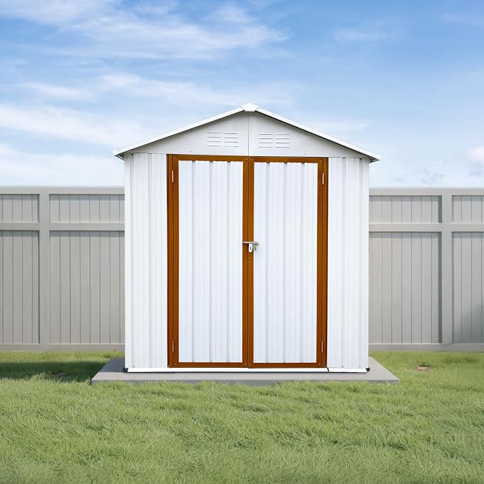 6 x 4 FT Outdoor Storage Metal Shed, Bike Garden Tool Shed - Image 9
