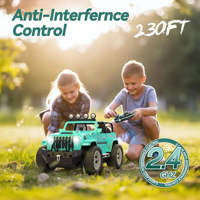 DEERC Remote Control Car with Fog Mist & Music, 1:16 Remote Control Truck - Image 6