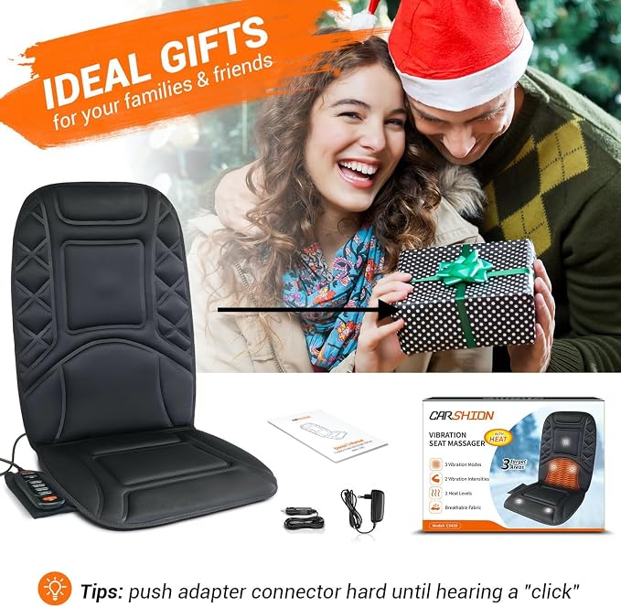 Back Massager with Heat, Heated Seat Cover Cushion with 5 Vibrating Massage - Image 6