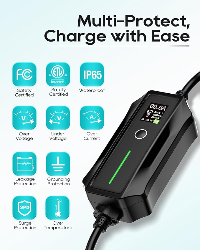Tesla Charger Level 1-2 EV Charger, NEMA 5-15 & 6-20 Plug - Image 7