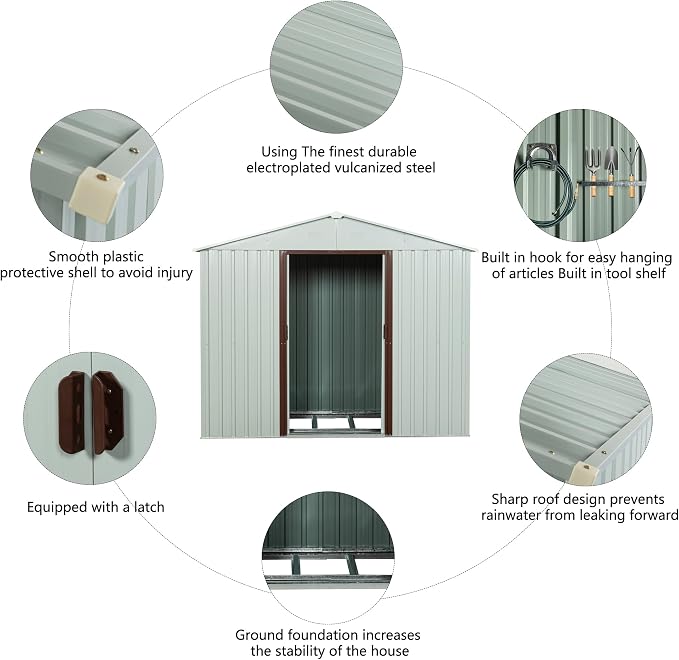 8 x 4 FT Outdoor Storage Shed - Image 6