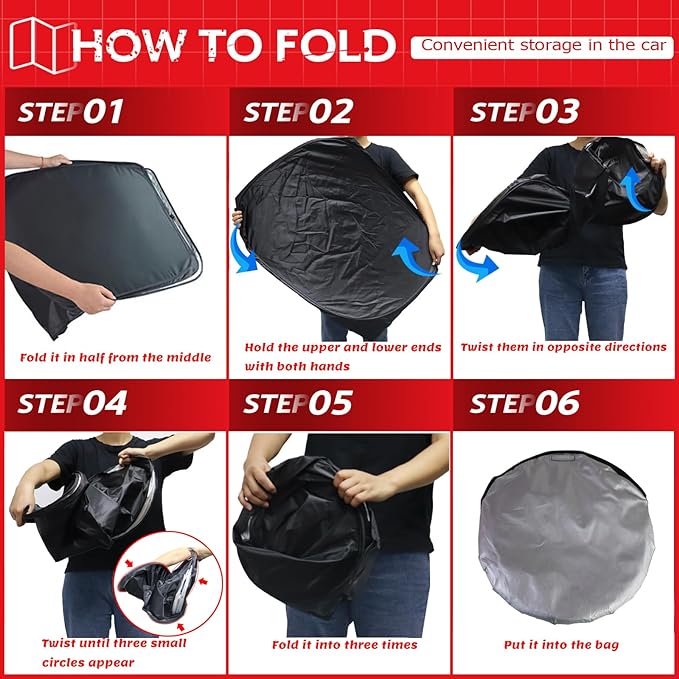 KAYZT Windshield Sun Shade for 2019-2024 Kia Forte Foldable Sunshade Front - Image 6