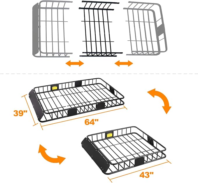 XCAR Roof Rack Basket Rooftop Cargo Carrier - Image 3