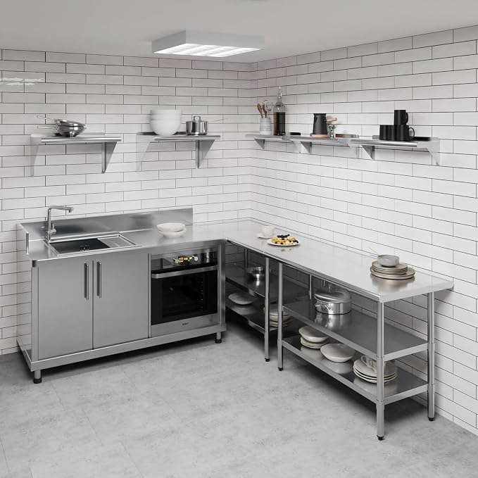 AmGood 24" Long X 8" Deep Stainless Steel Wall Shelf | NSF Certified | - Image 2