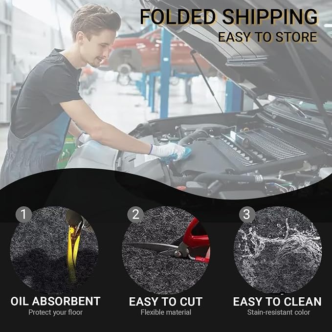 Oil Spill Garage Floor Mat Large, Heavy Duty 98" x 79" 8mm Thick Garage Mat - Image 4