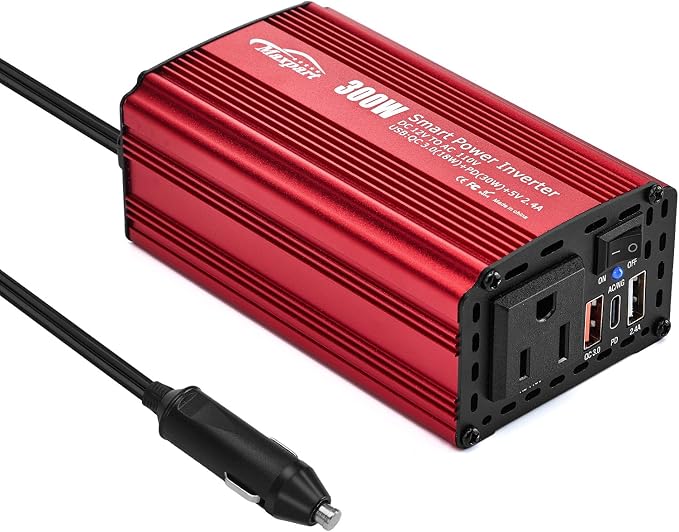 300W Car Power Inverter, 12V DC to 110V AC Inverter Converter by TwingRepublic