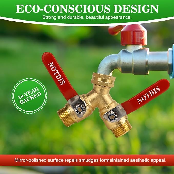 Hose Splitter 2 Way Heavy Duty Brass Garden Hose Splitter - Image 4