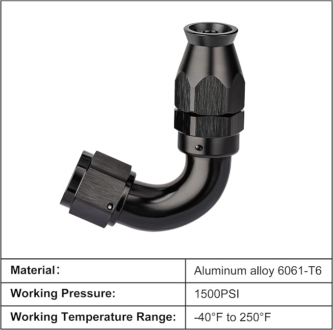 EVIL ENERGY 4AN 120 Degree PTFE One Piece Full Flow End Hose Fitting Aluminum - Image 3