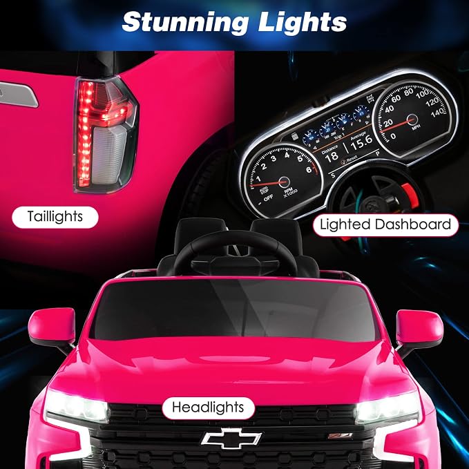HONEY JOY Ride On Truck, 12V Licensed Chevrolet Tahoe, Chevy Electric Vehicle - Image 2