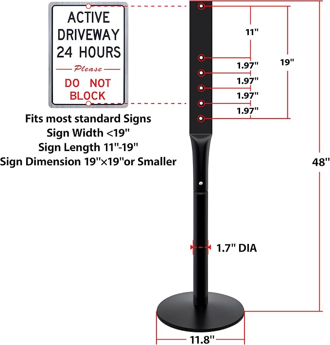 2Pack Heavy Duty Cast Iron Sign Stand - Image 5