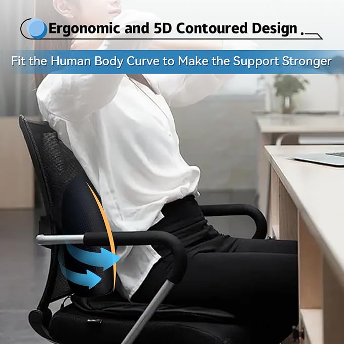 Lumbar Support Pillow for Car, 100% Memory Foam Lumbar Pillow - Image 5