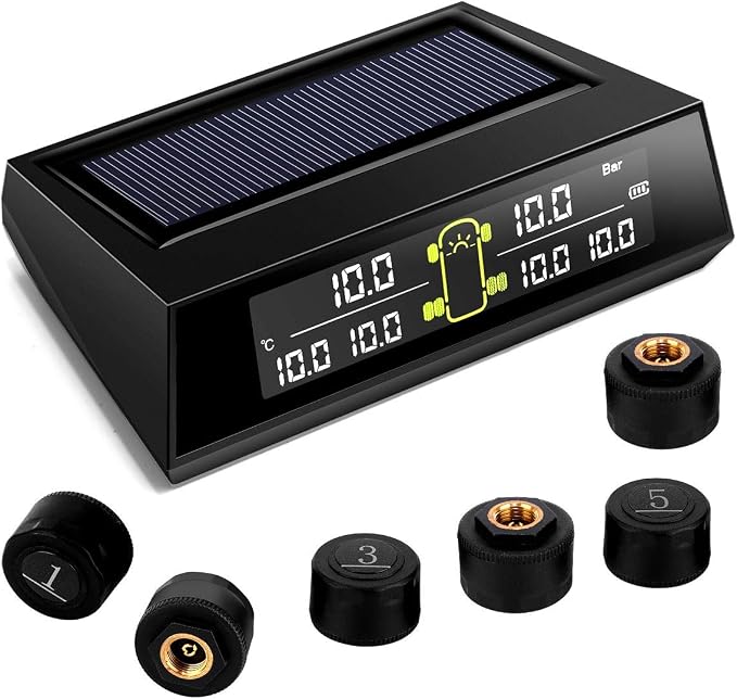 RV TPMS Tire Pressure Monitoring System, TS200 Solar Wireless TPMS by Blueskysea