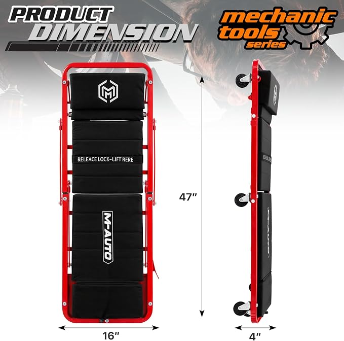M-AUTO Heavy-Duty Convertible Mechanic Creeper, Z-Creeper 2-in-1 Creeper and - Image 2