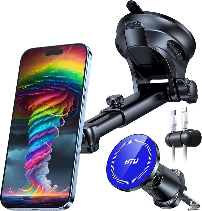 HTU for MagSafe Car Phone Mount Magnetic Phone Holder for Windshield Vent by HTU15yearsincarmounts