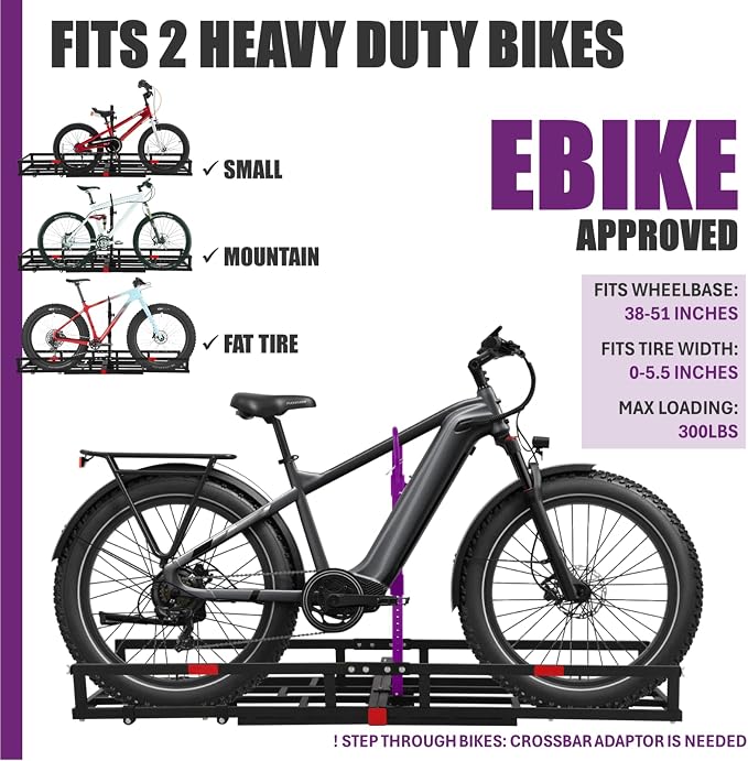 Hitch-Mount Bike Rack for Ebike Heavy-Duty - Image 3