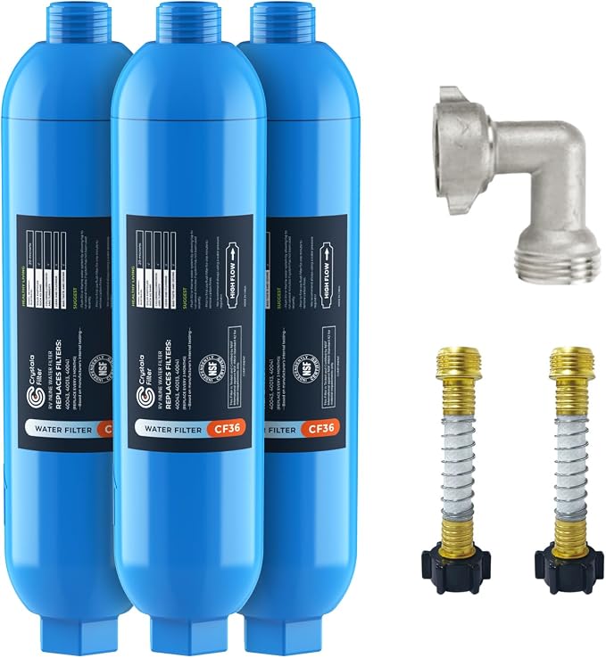 CRYSTALA RV/Camper Water Filter, Inline Water Filter Effectively Reduces Bad by CrystalaFilters