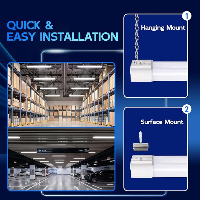 hykolity 4 Pack 4FT LED Shop Light Linkable, 5000K Utility Shop Lights - Image 3