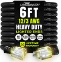 6ft Outdoor/Indoor Extension Cord 12/3 Gauge Extra Heavy Duty 3 Prong SJTW by LifeSupplyUSA