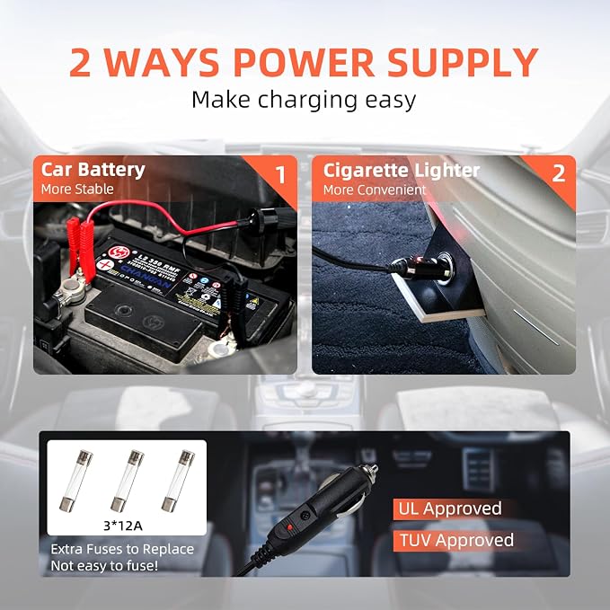 EFFIROSO Upgrade LED Light Electric Car Jack 5 Ton12V Hydraulic Jack Lift - Image 5