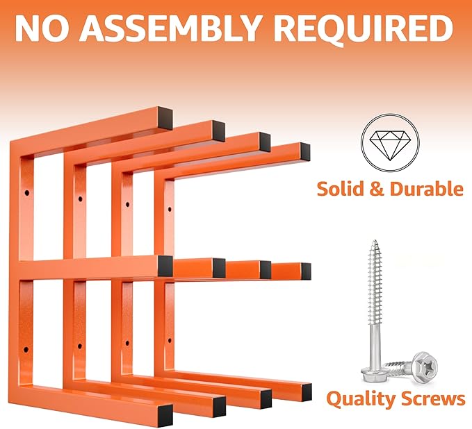 YYR Wood Organizer and Lumber Storage Rack Wall Mount, Heavy Duty Metal Shelf - Image 3