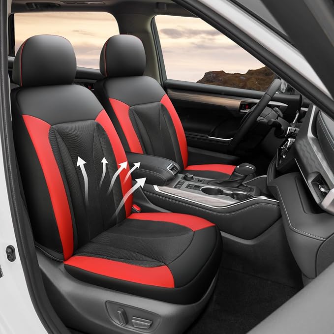 GIANT PANDA Front Car Seat Cover Custom Fit Toyota, 3D Air Mesh Car Seat Covers - Image 2