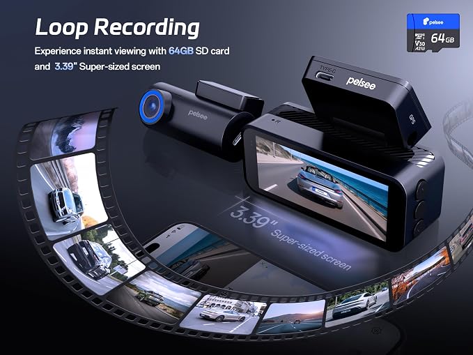 Pelsee P1 Pro Dash Cam Front and Rear, STARVIS 2 Sensor, 4K Dual Dash Camera - Image 9
