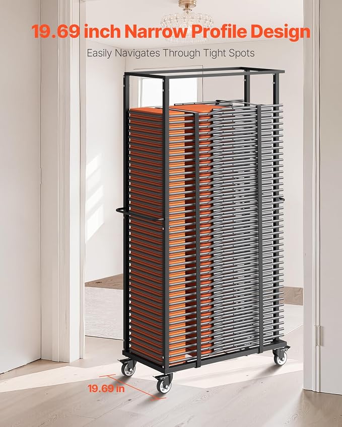VEVOR Folding Chair Rack, 500 LBS Capacity, Heavy-Duty Chair Cart - Image 5