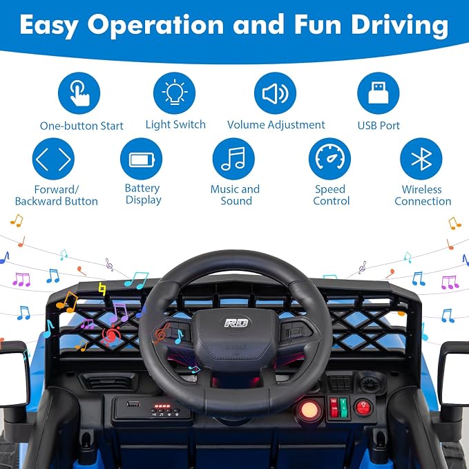 Costzon Kids Ride On Truck, 12V Battery Powered Electric Vehicles w/Remote - Image 3