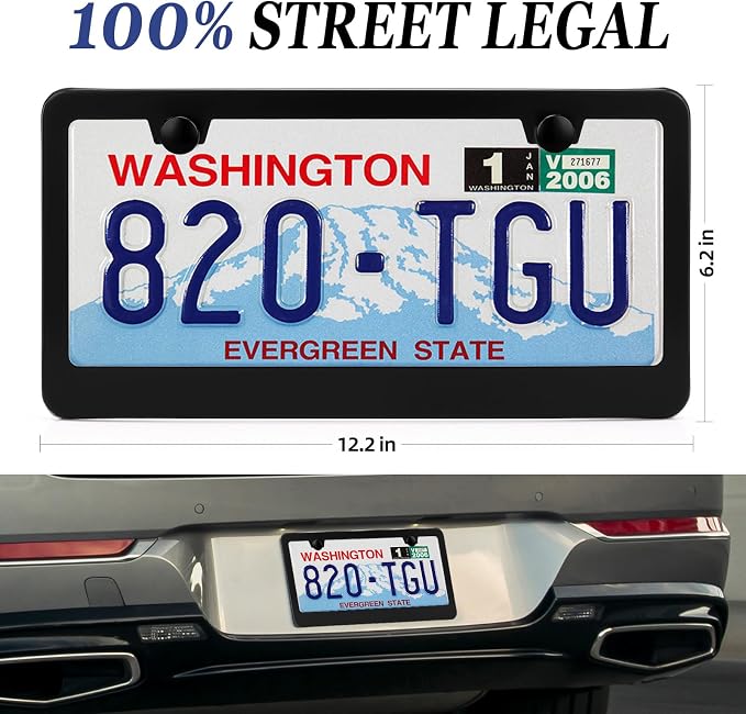 2 Pack Black License Plate Frame, Matte License Plate Front and Rear 2 Packs. - Image 2