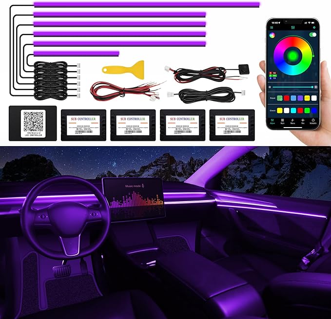 Acrylic Interior Car LED Strip Light by MAODANER