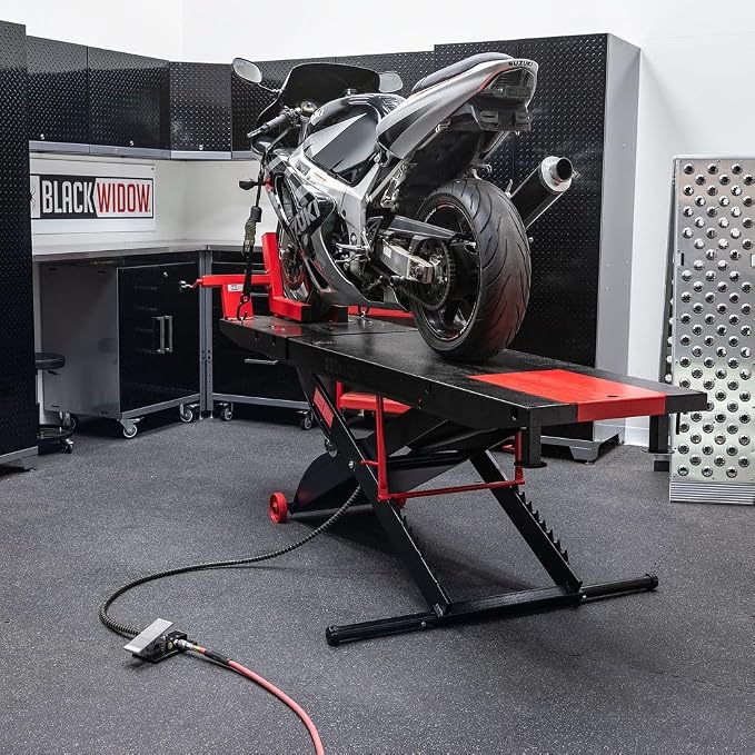 Black Widow BW-PROLIFT-HD Pneumatic ProLift Motorcycle Scissor Lift Table - Image 2
