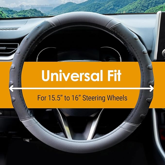 Grey Truck Steering Wheel Cover - Image 3