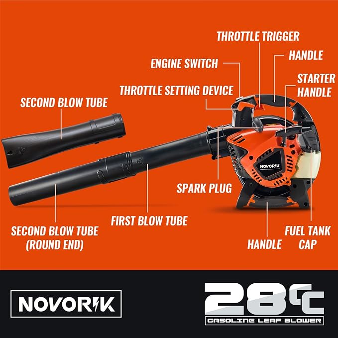 28CC Gas Leaf Blower 450-CFM 160-MPH, 2-Cycle Handheld Leaf Blower - Image 2